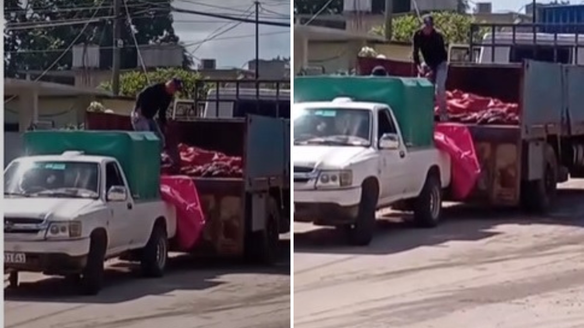 Video: Trasladan carne para el pueblo cubano en el piso de un camión