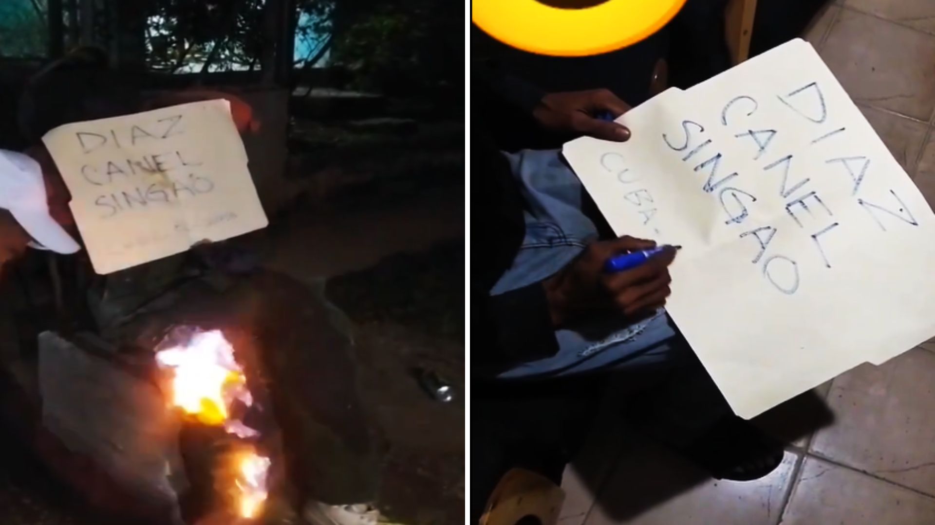 VIRAL: Cubanos queman muñecón de Díaz-Canel