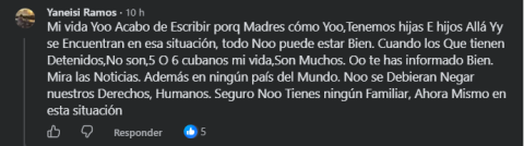 Comentario de una familiar de detenidos.