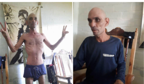 Carlos Michael Morales luego de su última huelga de hambre en prisión. Foto: Cortesía