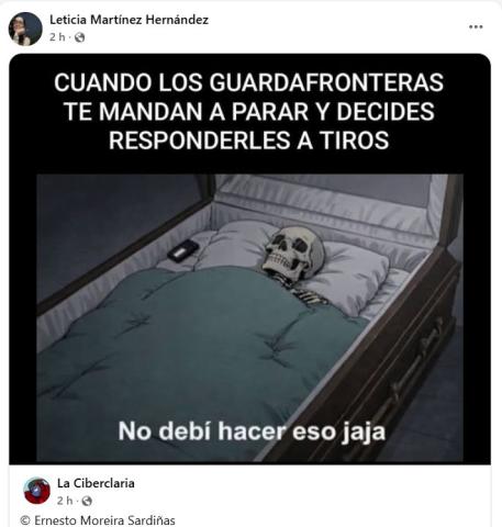 Post en Facebook.