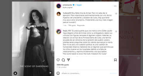 Decenas de mensajes en las páginas de altas firmas atacan a Ana de Armas