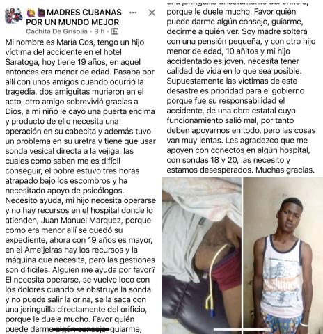 Publicación en grupo de Facebook.
