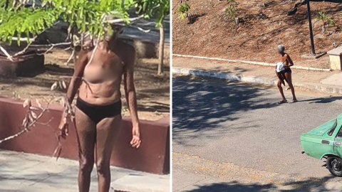 Mujer semidesnuda deambula en Santiago de Cuba sin recibir atención médica
