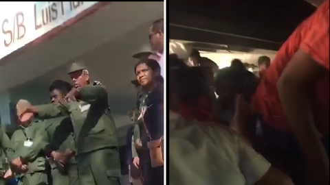 Estudiantes cubanos se refugian en el sótano de su escuela durante un simulacro militar en Santiago de Cuba